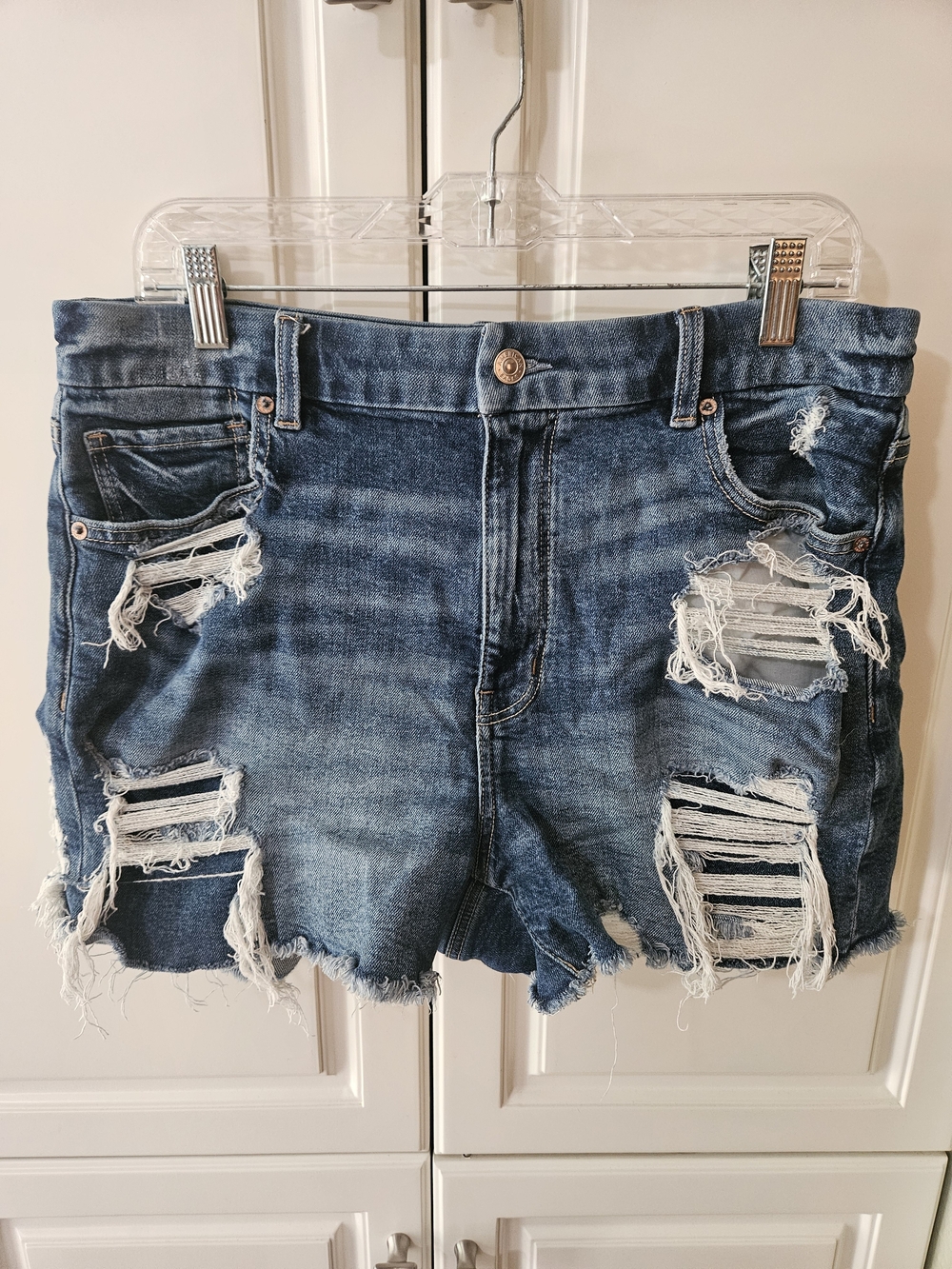 American Eagle Curvy Stretch Mom Shorts Distressed Relaxed 90s Grunge Y2k Casual
